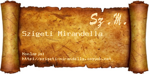 Szigeti Mirandella névjegykártya